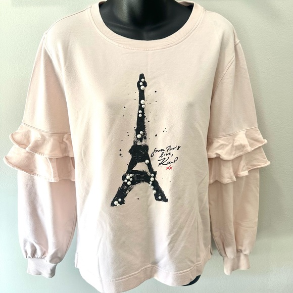 Karl Lagerfeld Eifel Tower Crewneck Sweatshirt XS - Picture 2 of 8